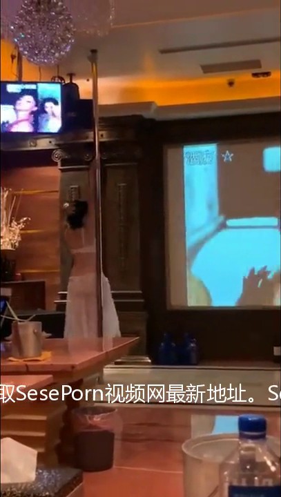 KTV模特跳脱衣钢管舞 赤裸的模特性挑逗