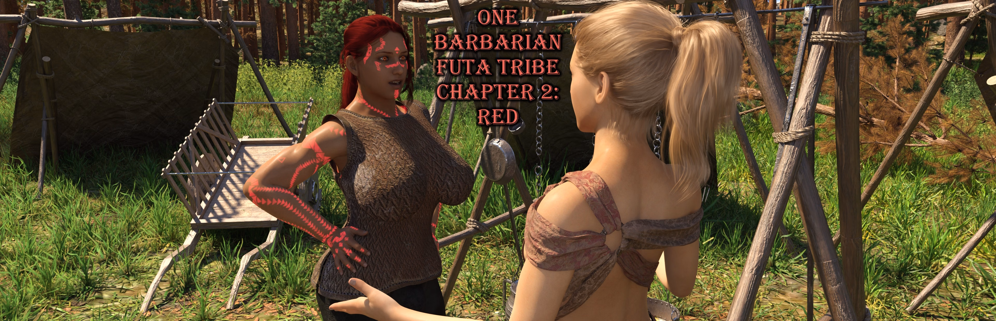 野蛮扶她部落第二章：血红轮暴（One Barbarian Futa Tribe Chapter 2: Red）v1.01 精翻汉化 游戏截图 1