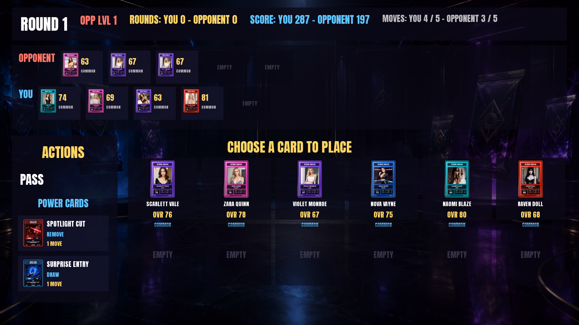 星际牌组：伪明星的爆衣对战（Star Deck）v1.1 精翻汉化 游戏截图 5