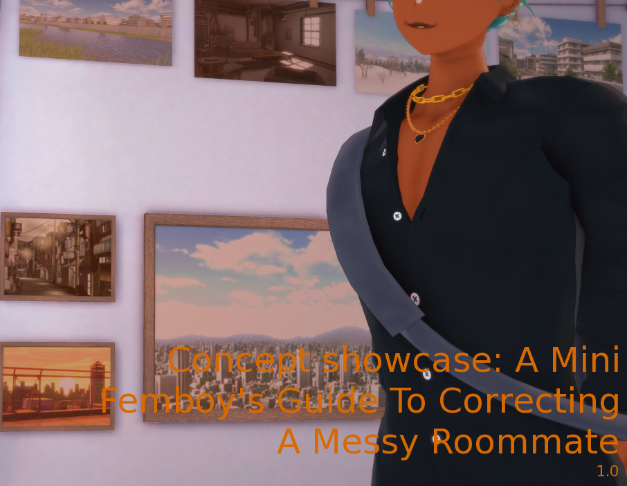 迷你伪娘纠正邋遢室友指南（A Mini Femboy's Guide To Correcting a Messy Roommate）v1.0 精翻汉化 游戏截图 1