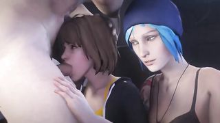 Max and Chloe Shared Blowjob - Lesdias