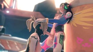 D.Va Facefucks Mercy - Rekin3d