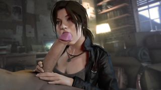 Lara Croft Sucking a Big Cock - Leeterr
