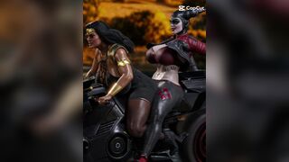 Wonder Woman and Harley Quinn hot game sex | pmv edit