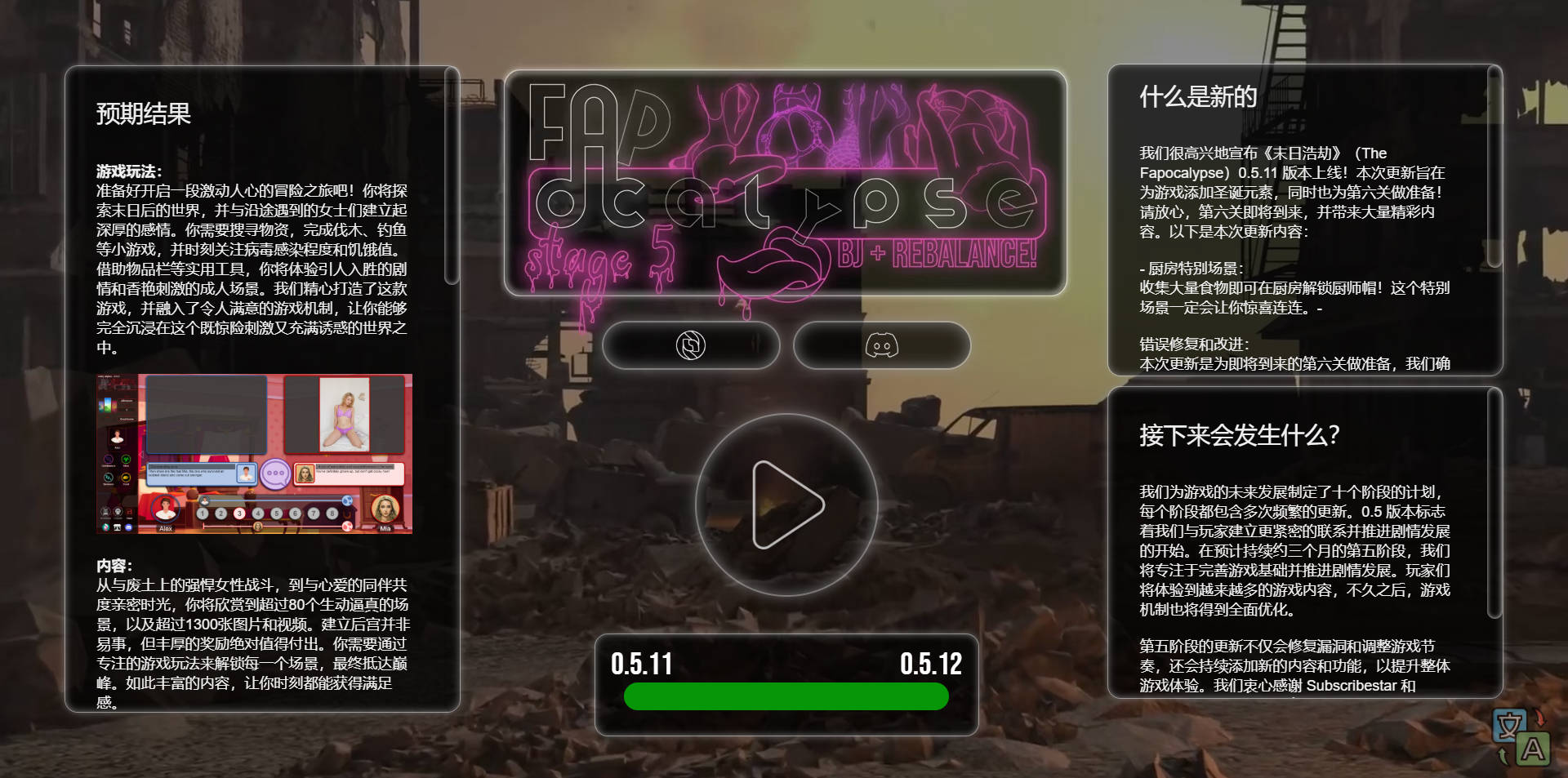 HTML/汉化/真人丨性爱末日/The Fapocalypse v0.5.11 浏览器汉化 【20260211】 游戏截图 5