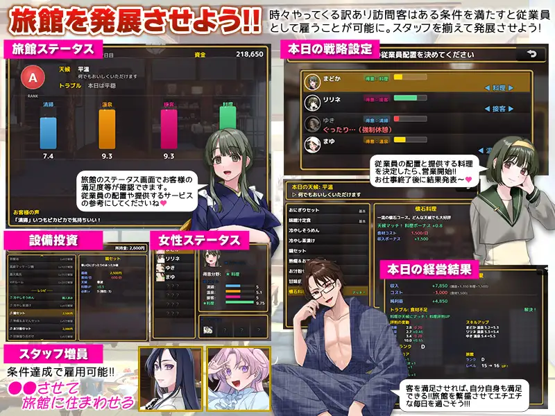 新作RPG/汉化/后宫/怀孕丨让色色温泉旅馆生意兴隆的经营游戏 エロエロ温泉旅館を繁盛させる経営ゲーム  ほしぞら温泉においでませませ！AI汉化版【20260422】 游戏截图 7