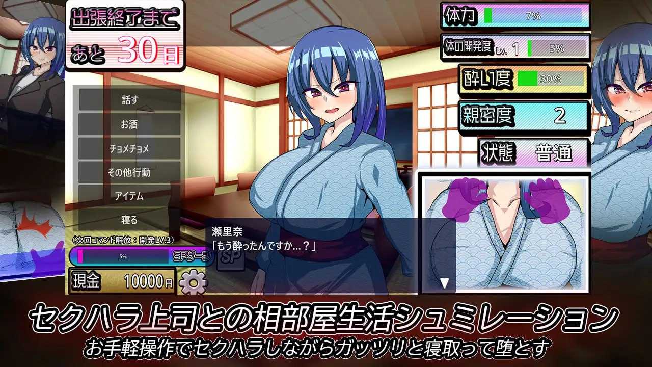 SLG/汉化/动态丨刚交往的新入职员因温泉旅馆取材去出差/付き合いたての新入社員が温泉旅館取材で出張へ行ったらセクハラオヤジと強○相部屋で  Ver1.5 精翻汉化版【20260530】 游戏截图 2