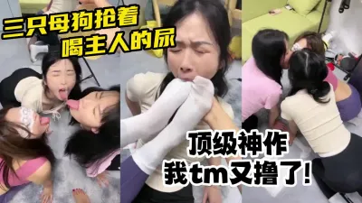 [付费] 核弹级推荐！三只母狗穿瑜伽裤跪抢主人尿【陌陌探探过时了！看简阶用它】